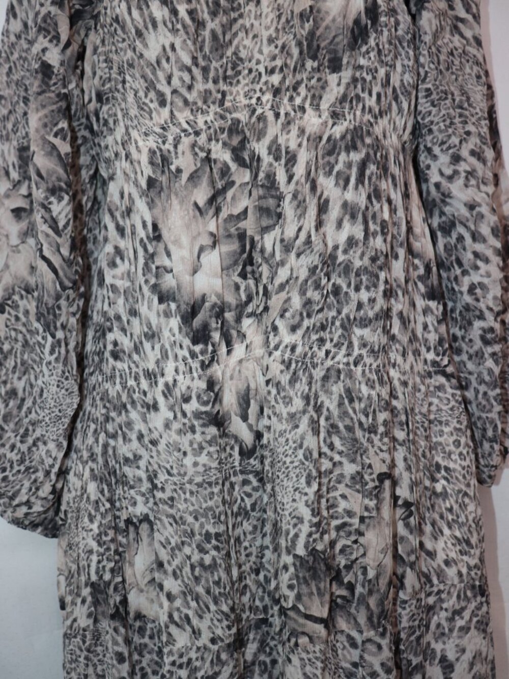 ALLSAINTS Grey & Black Animal Print Dress – Size UK 4 / US 0 / EU 32 - Picture 5 of 14